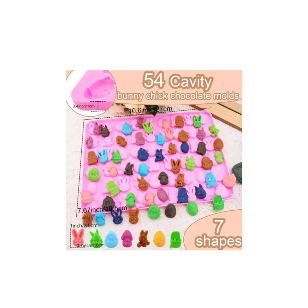 Easter Molds Silicone Mini Egg, Bunny, Carrot Molds for Chocolate Candy Gummies